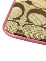 Coach Signature Canvas Wristlet with Pink Trim - Image 5