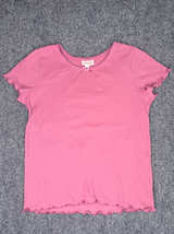 Cat & Jack Girls' Ribbed Short Sleeve T-Shirt with Lettuce Edge - Image 1
