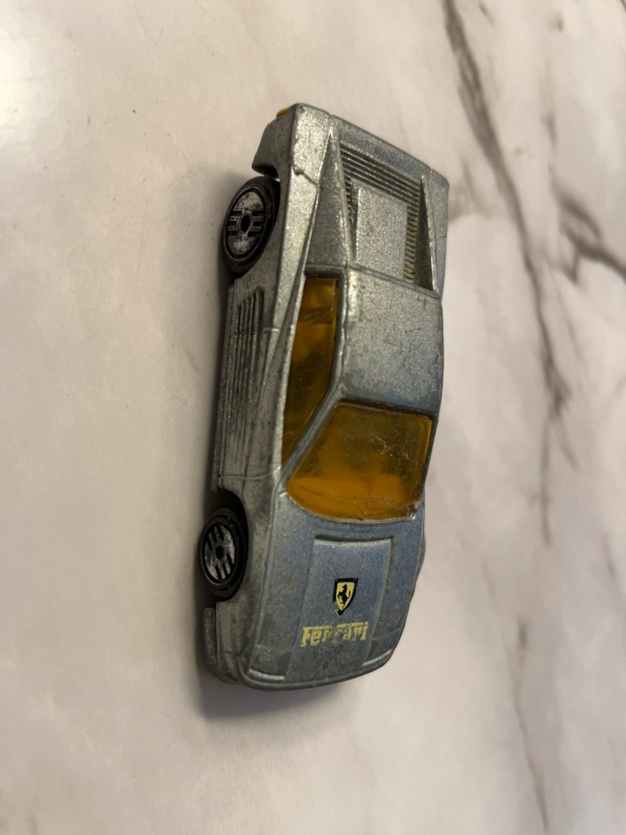 Hot Wheels Ferrari Testarossa Silver Diecast Car