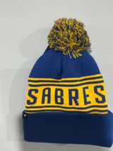 Fanatics Buffalo Sabres Royal/Gold Pom Cuffed Knit Hat - Image 4