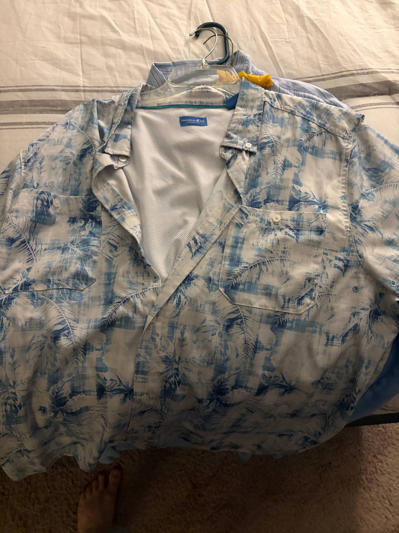 Caribbean Joe Tropical Print Button Down Shirt - XXL