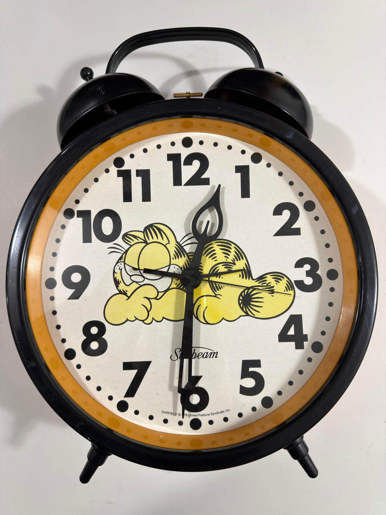 Vintage Garfield Alarm Clock Sunbeam 1978 – Tested & Working – Retro Collectible