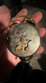 Bulova Wind-Up Twin Bell Alarm Clock Brass - Image 2
