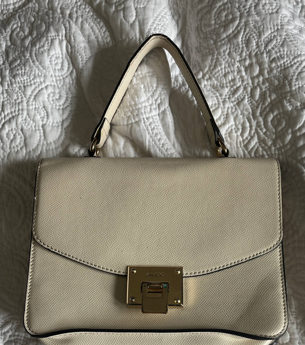ALDO Cream Top Handle Satchel Bag