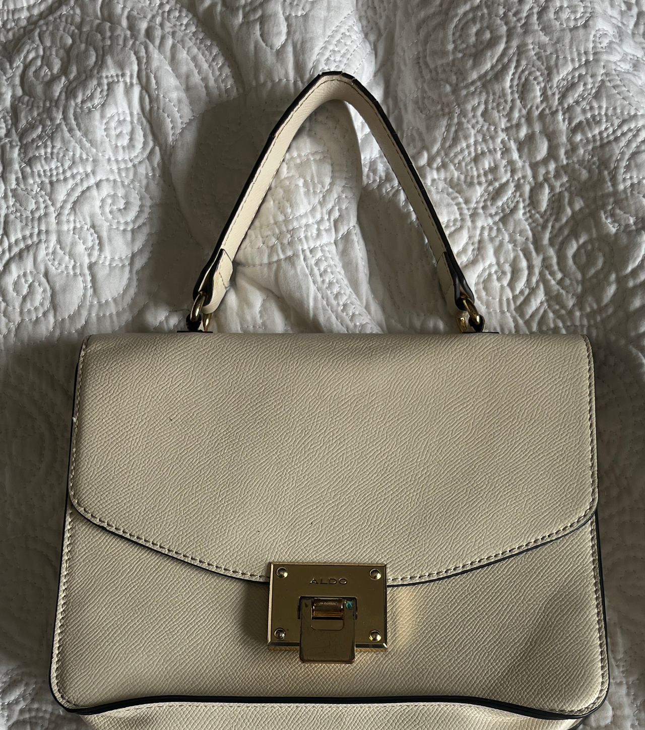 ALDO Cream Top Handle Satchel Bag