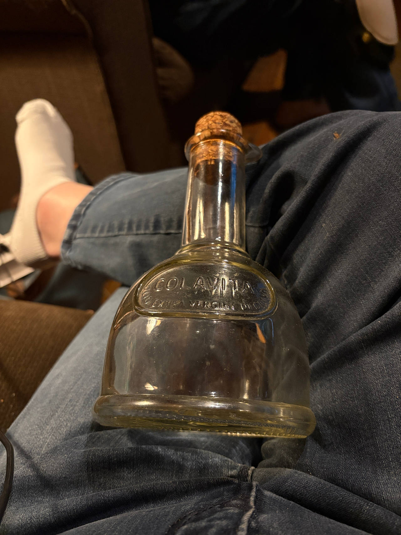Colavita Extra Virgin Olive Oil Glass Cruet Bottle