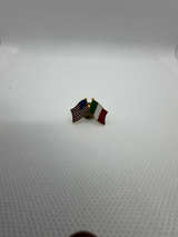 US and Italy Crossed Flag Lapel Pin - Image 1