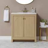 Lapine 31 in. Single Sink Blond Oak Bath Vanity with White Cultured Marble Top - Image 6