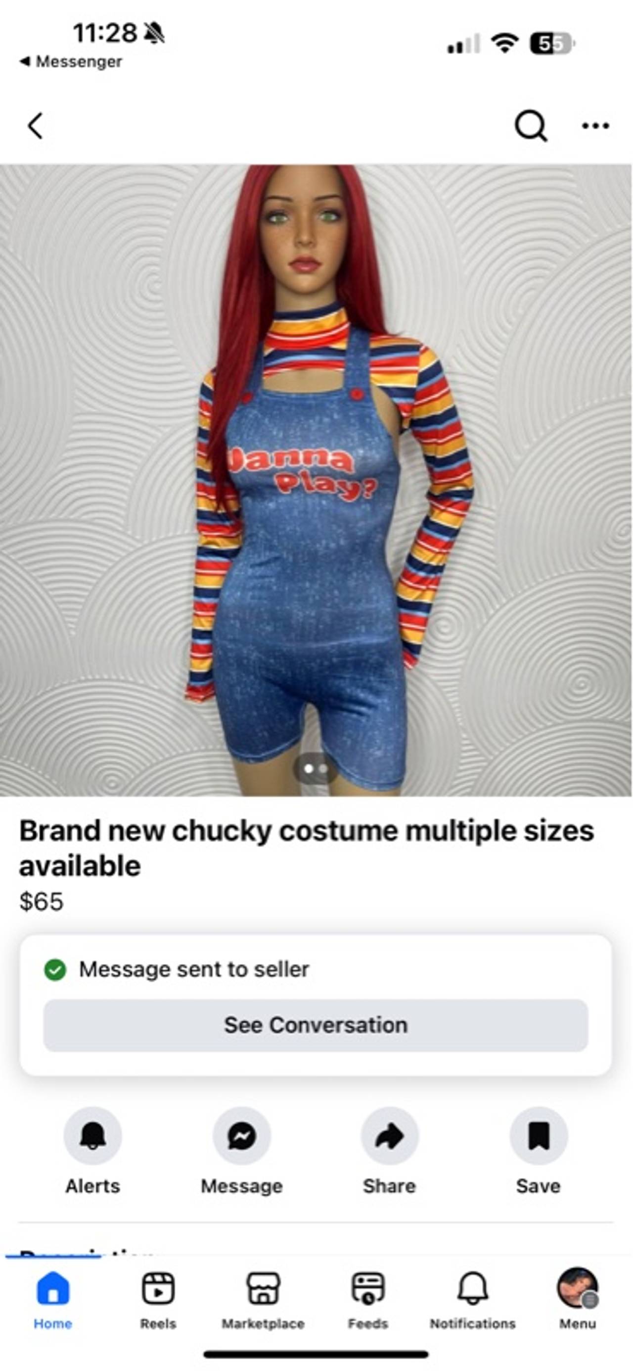 Chucky Halloween Costume Women's Two-Piece Set