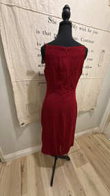 HAZE Boutique Red Midi Dress Asymmetrical Neck - Image 2