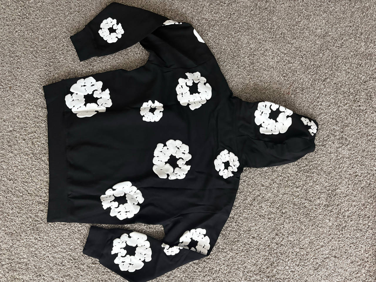 Denim Tears Cotton Wreath Hoodie Black/White