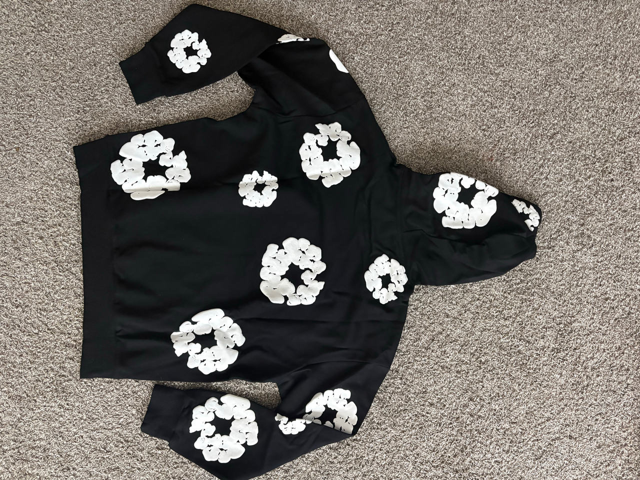 Denim Tears Cotton Wreath Hoodie Black/White