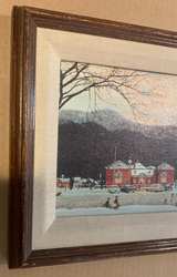 Norman Rockwell Main Street Stockbridge Framed Canvas Print Painting 1992 32”x11 - Image 4