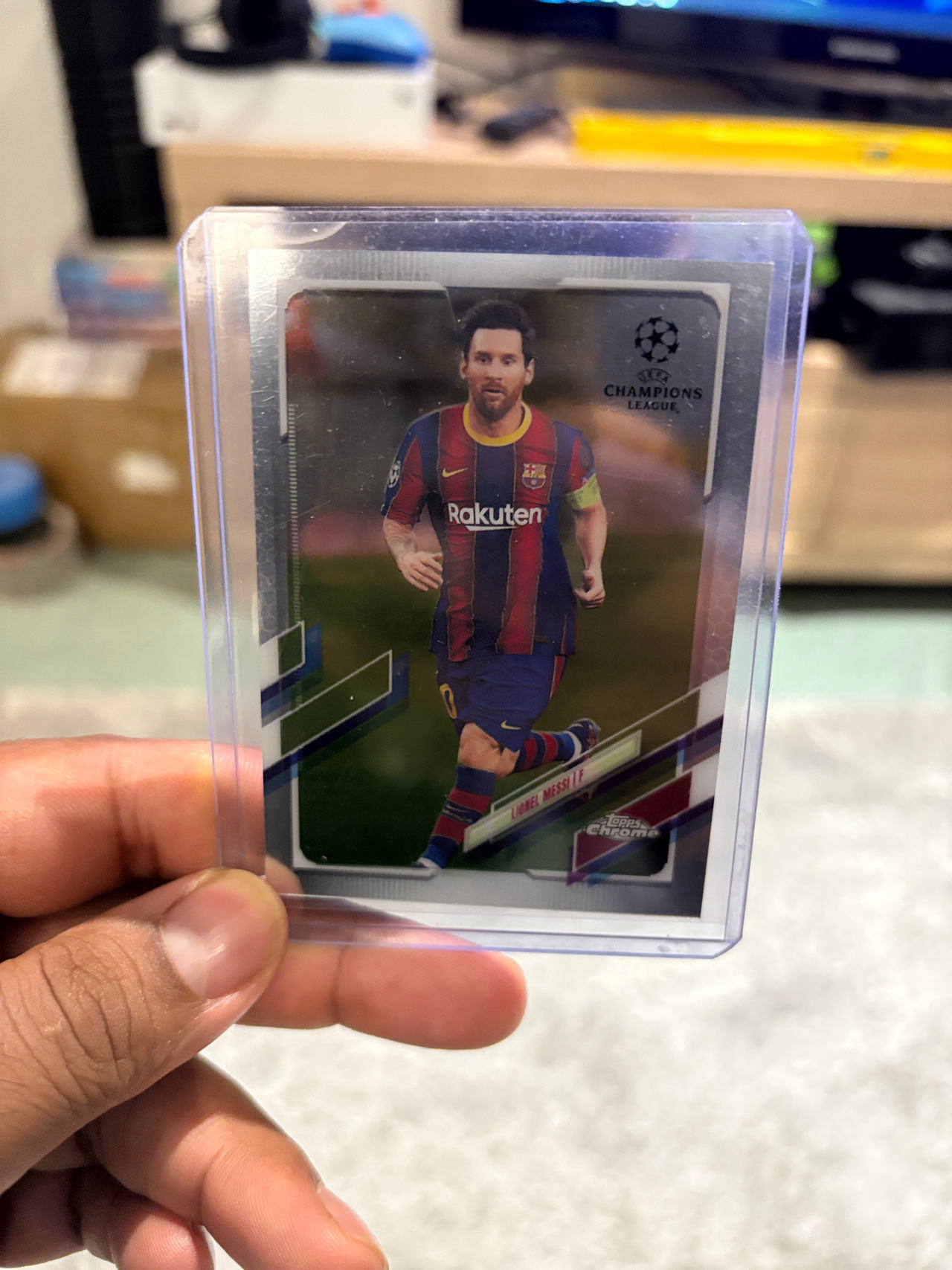 2020-21 Topps Chrome UEFA Champions League Lionel Messi Card