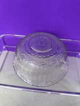Vintage Fleur de Lis pattern Pressed Glass Trellis Serving Bowl from Kig - Image 2