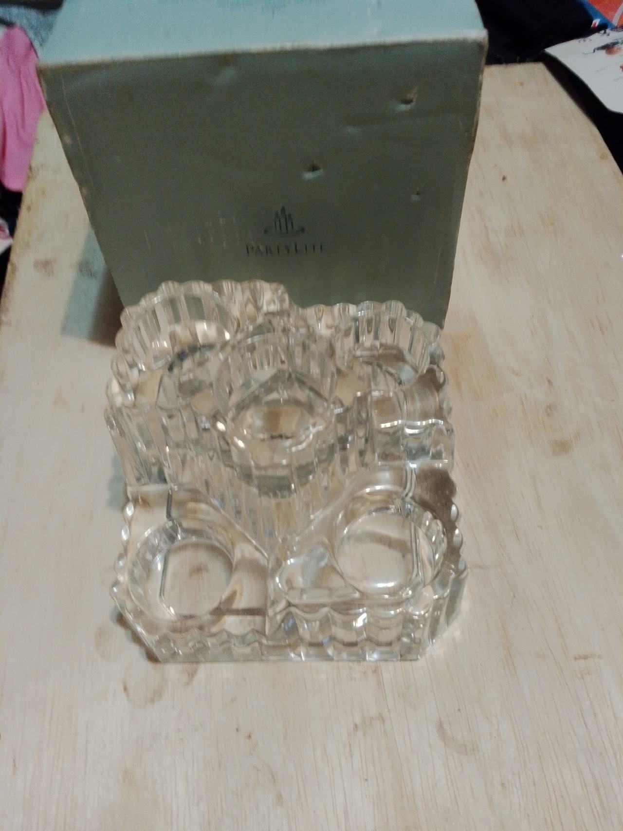 PartyLite Trio Crystal Candle Holder P0283