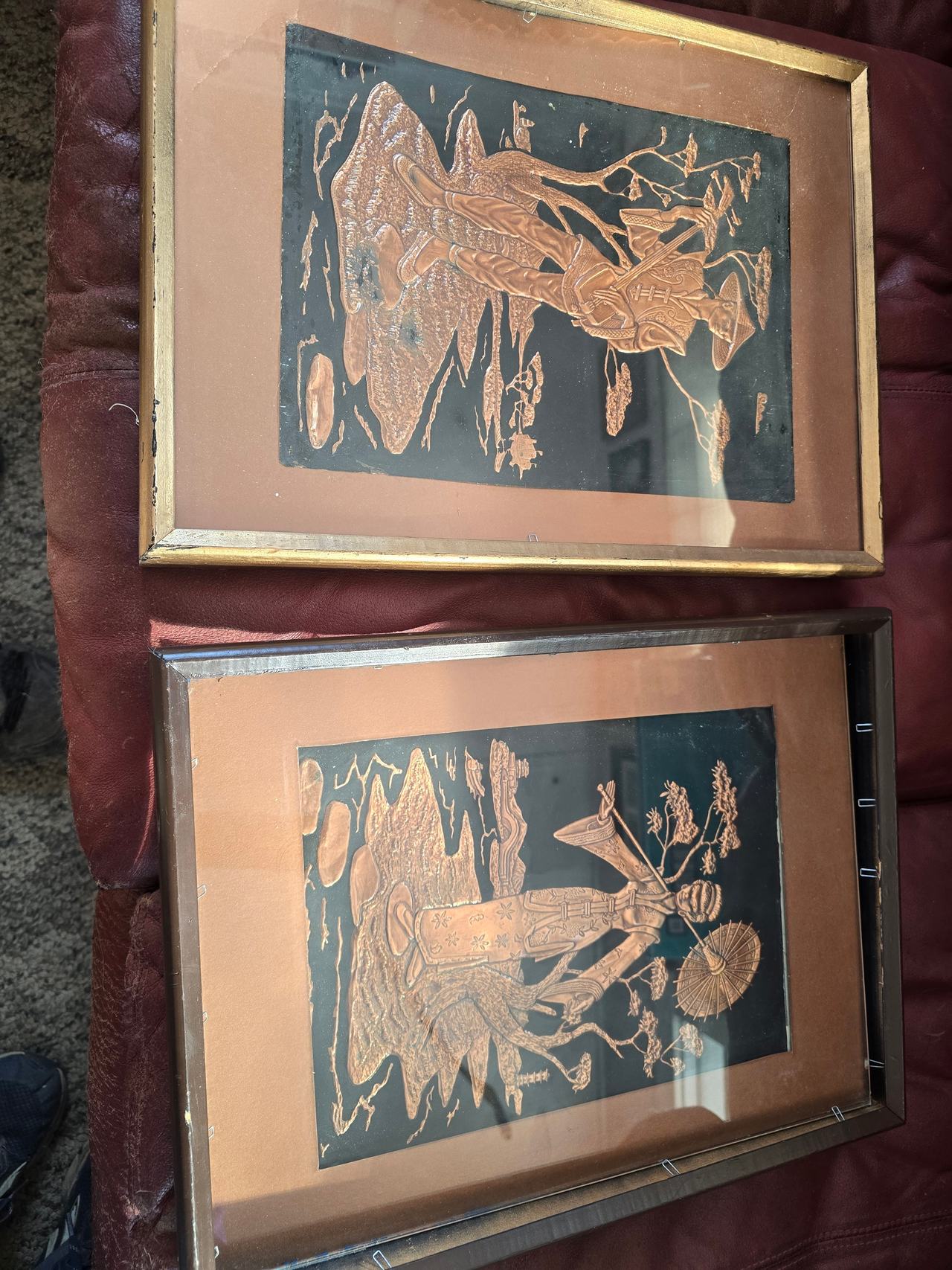 Vintage Japanese Copper Etching Art Set