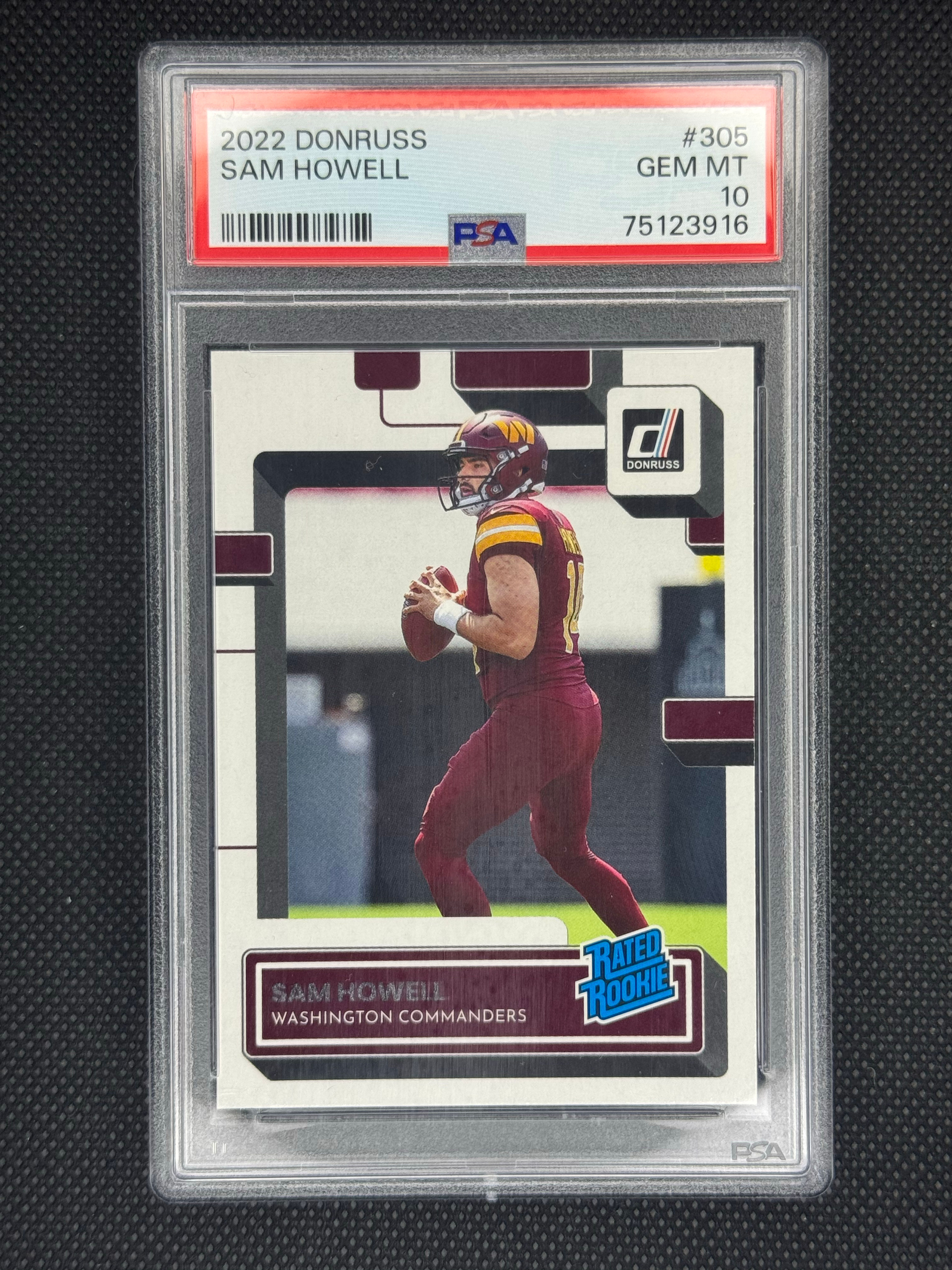 2022 Donruss Sam Howell Rated Rookie Football Card