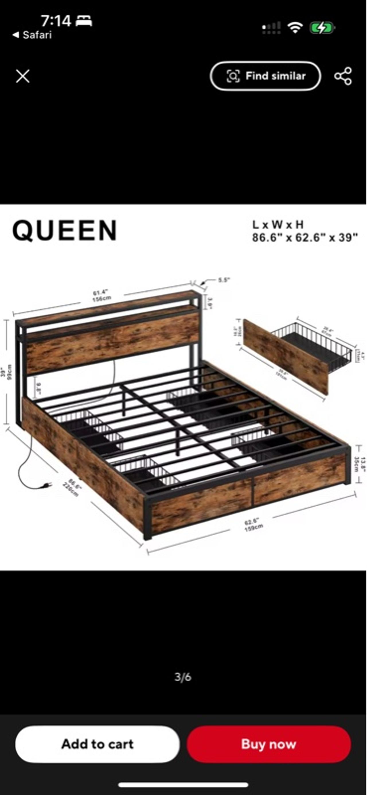 **MUST GO**
Queen Bed Frame with 4 Storage Drawers-NO HEADBOARD