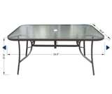 New in box 6-Person Glass Top Patio Dining Table - Image 1