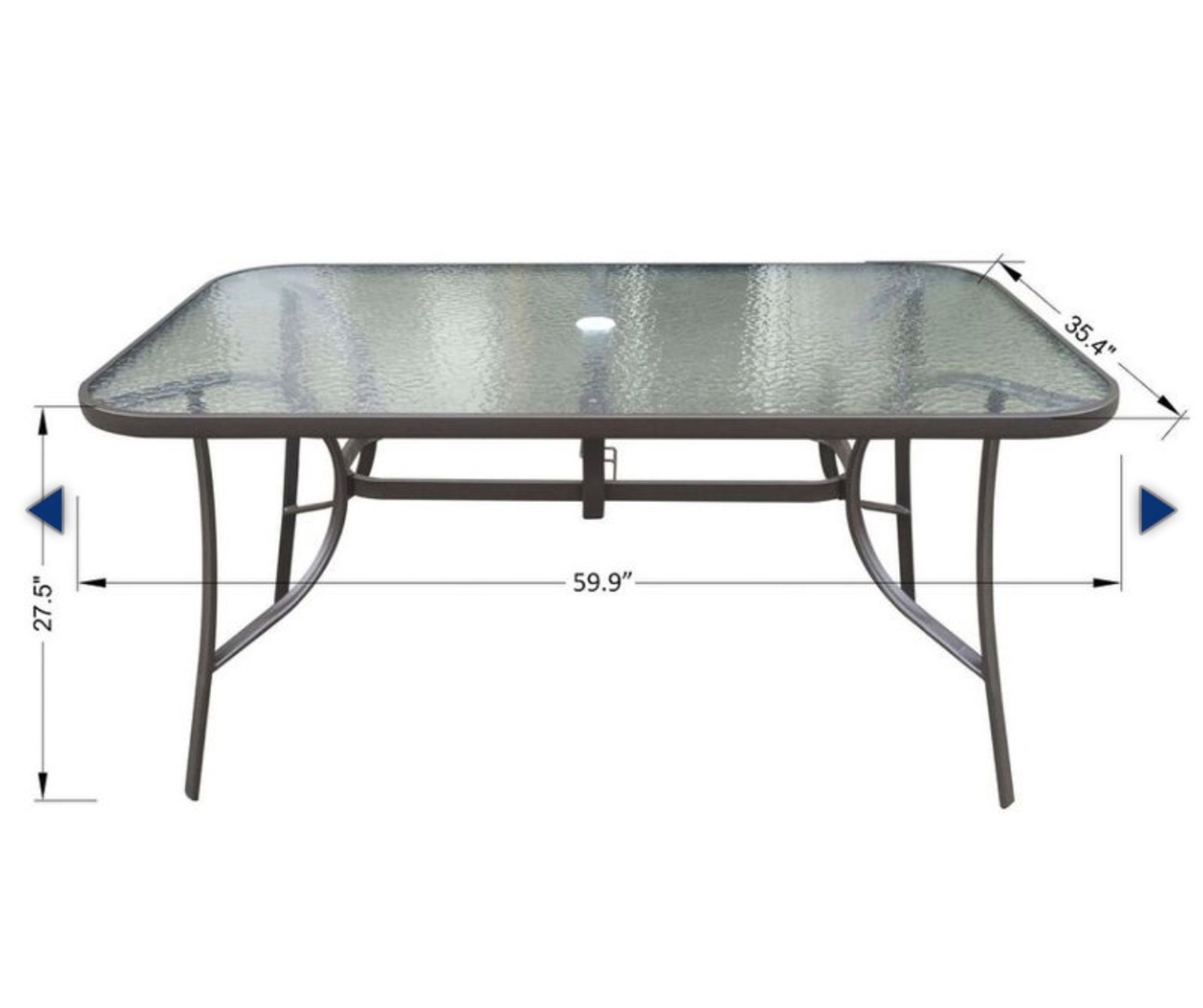 New in box 6-Person Glass Top Patio Dining Table