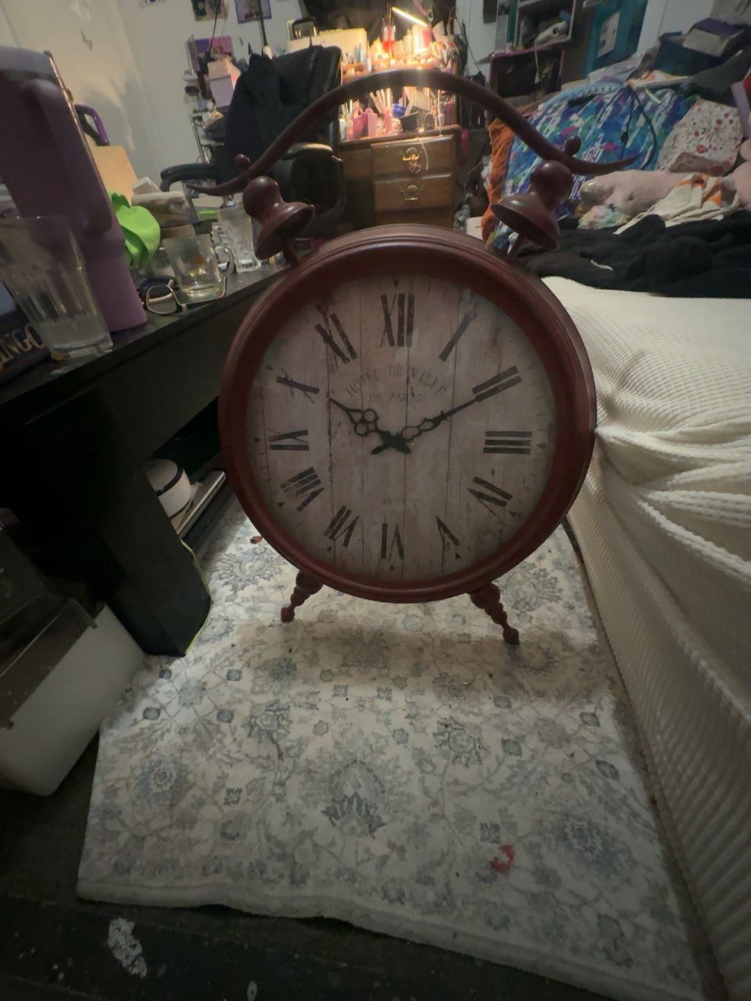 Vintage Red Mantel Clock