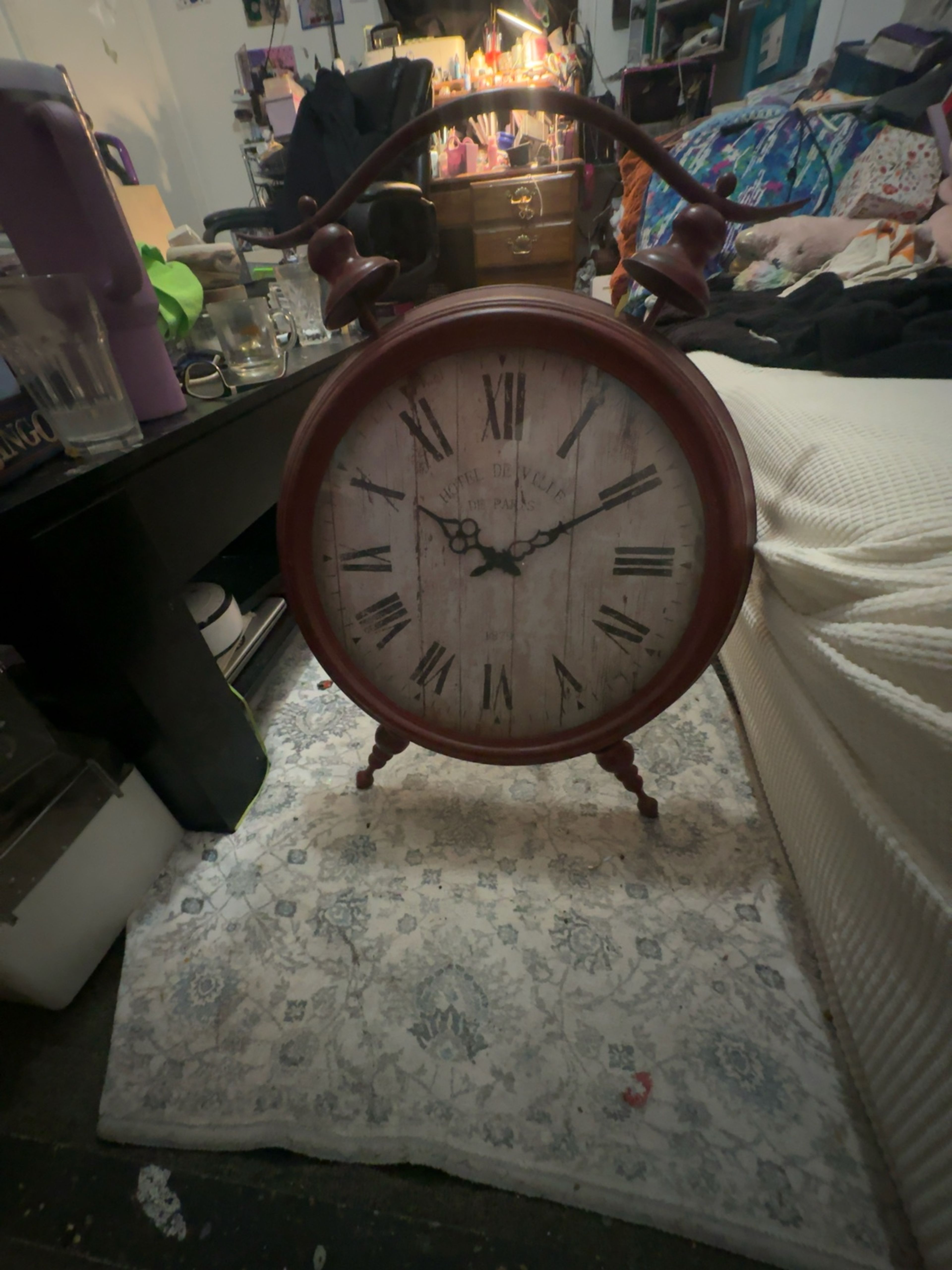 Vintage Red Mantel Clock