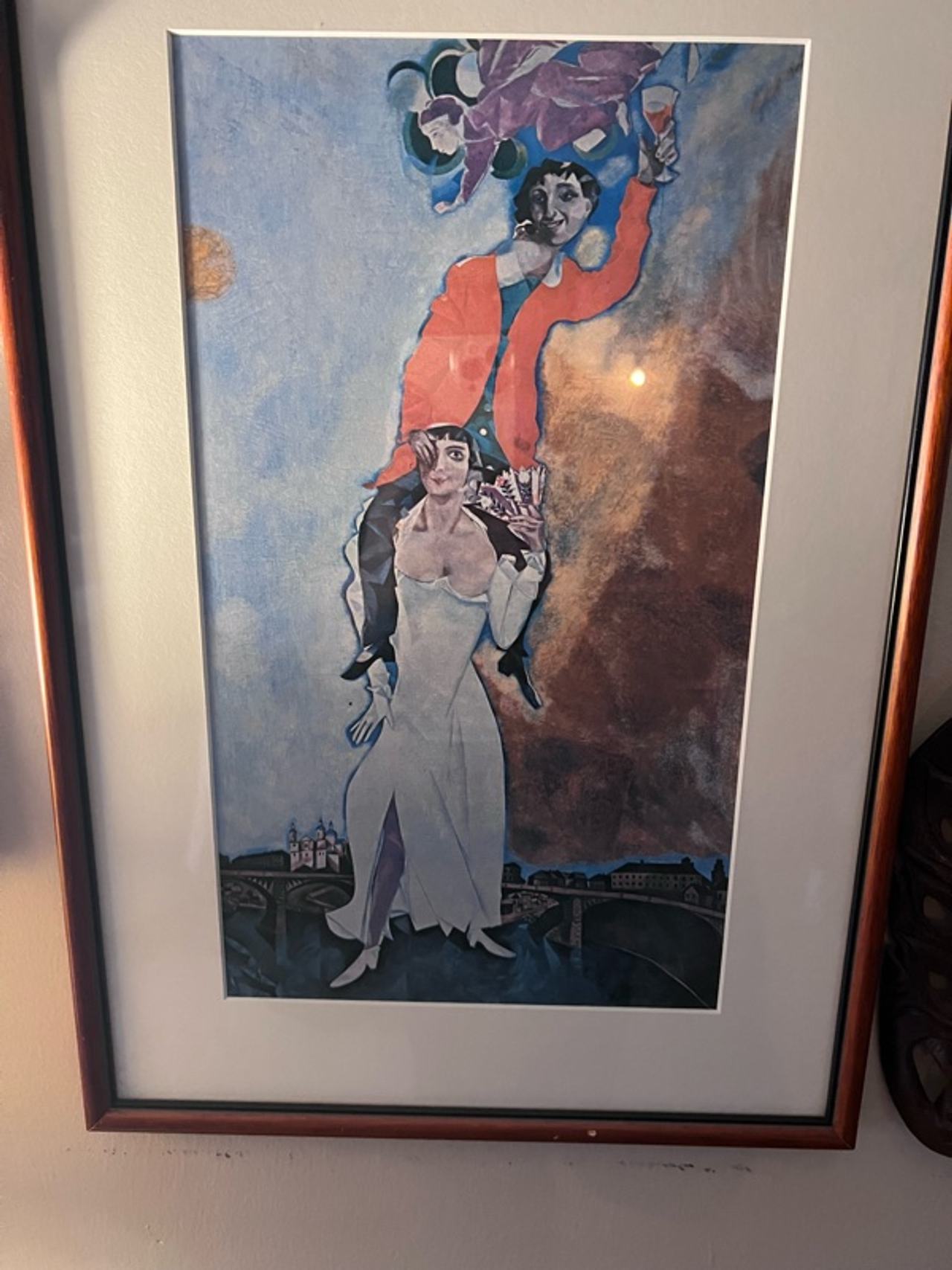 Marc Chagall Double Portrait with a Glass of Wine Print