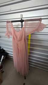 Pink Tulle Puff Sleeve Maxi Dress 4X - Image 3