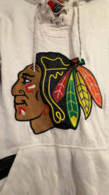 CCM Chicago Blackhawks Lace-Up Hoodie SMALL S - Image 3