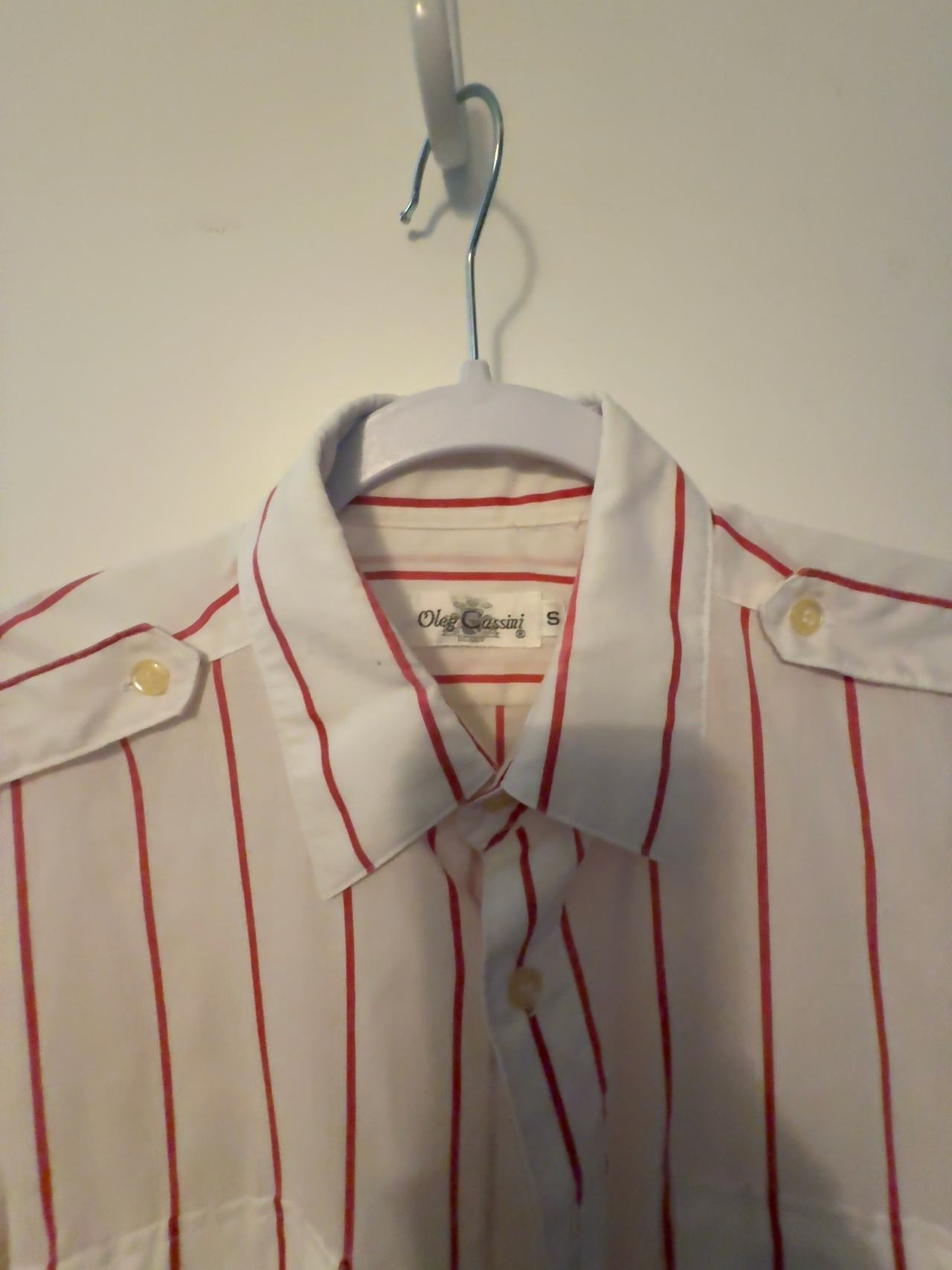Oleg Cassini Men's Red & White Stripe Shirt