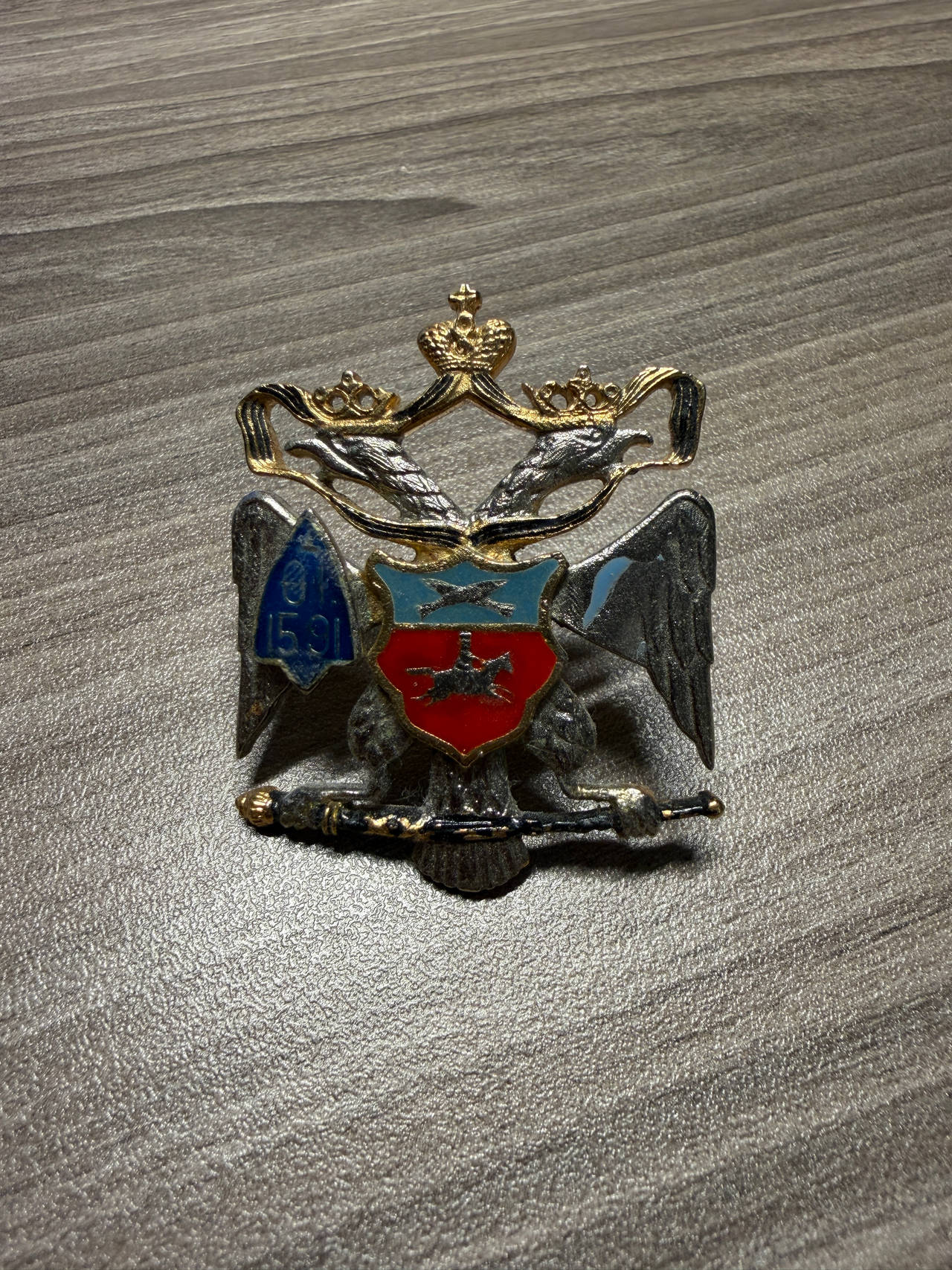Russian Imperial Double-Headed Eagle Military Badge