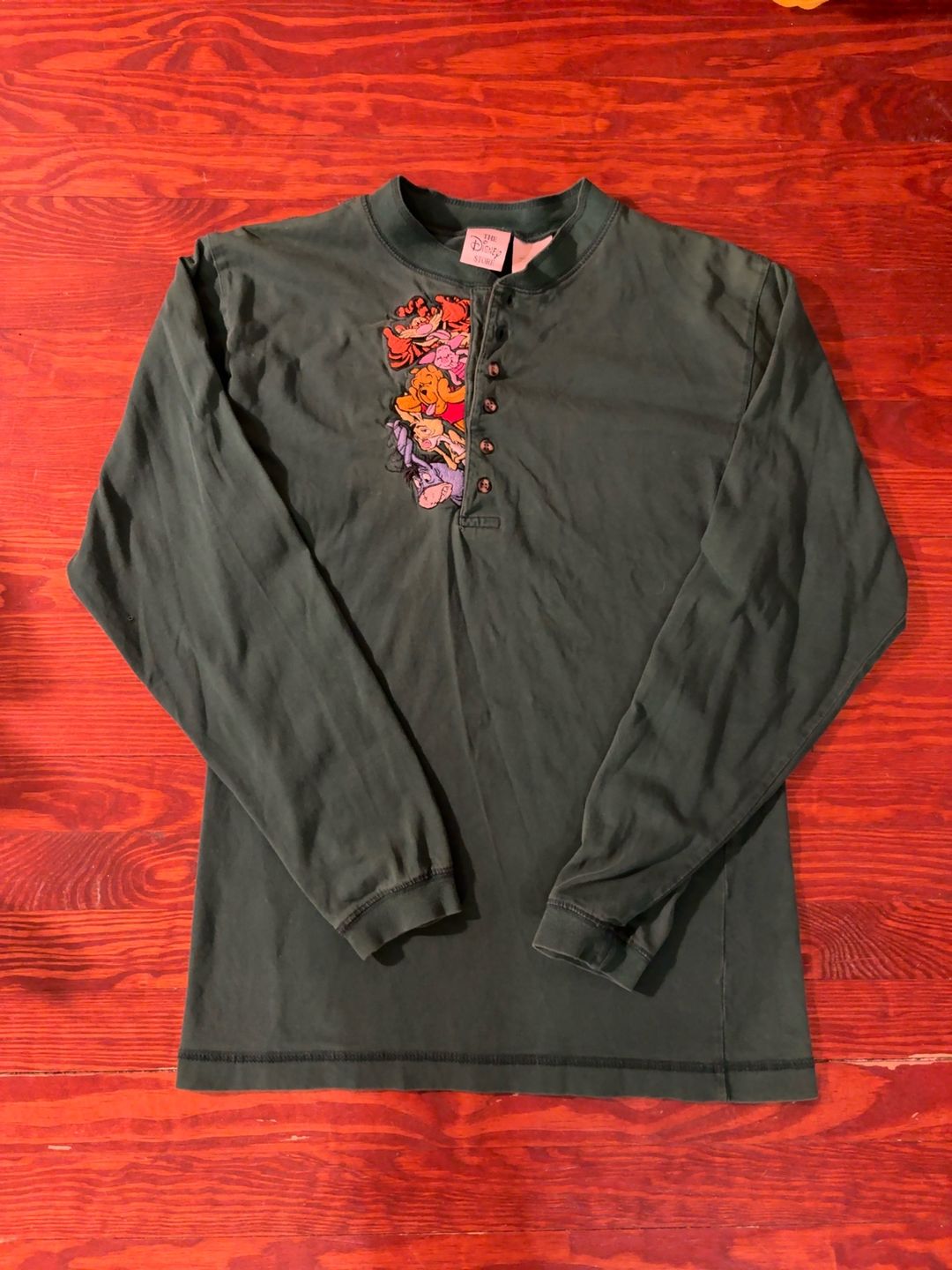 Disney Embroidered Long Sleeve Henley Shirt women’s small