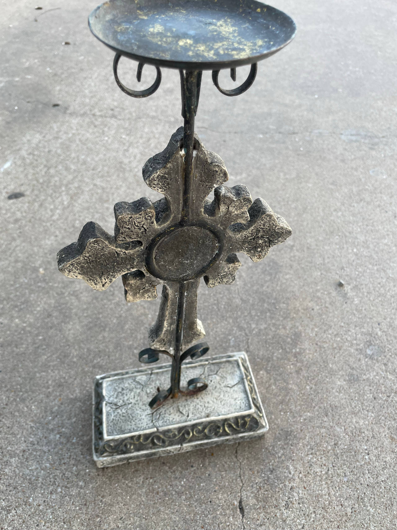 Metal Cross Candle Holder