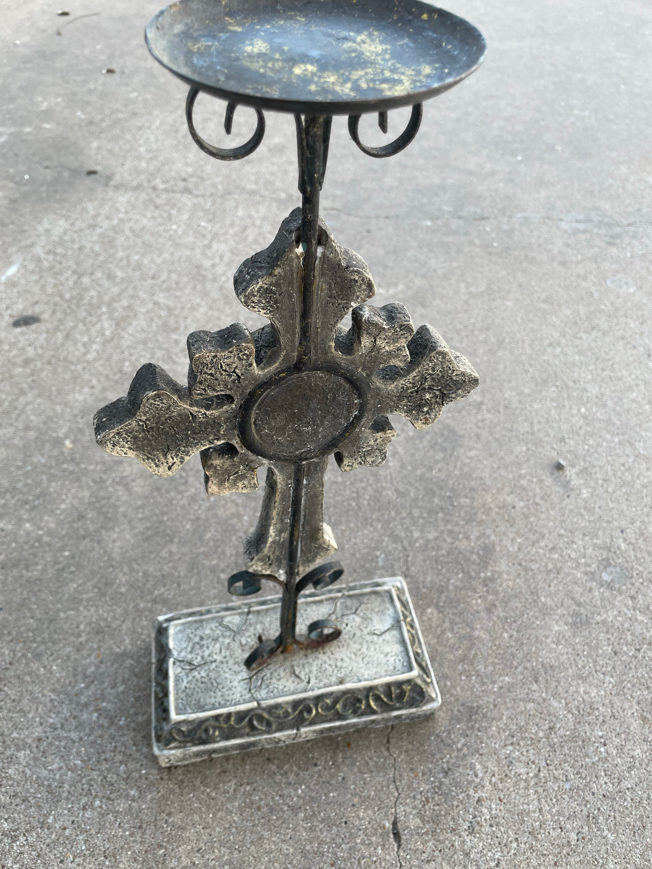 Metal Cross Candle Holder
