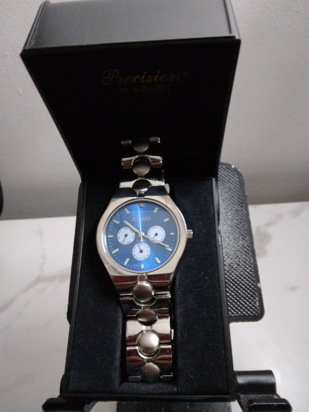 Precision by Gruen Blue Dial Multi-Function Watch