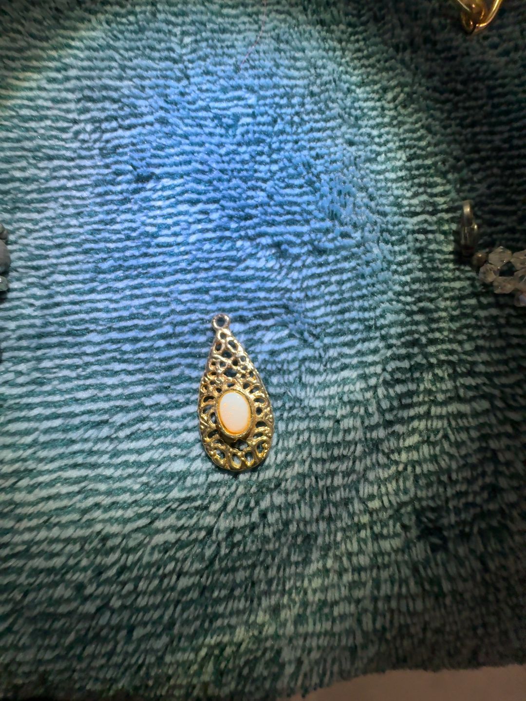 Elizabeth Farrell Gold-tone Opal Dangle Clip-On Earrings