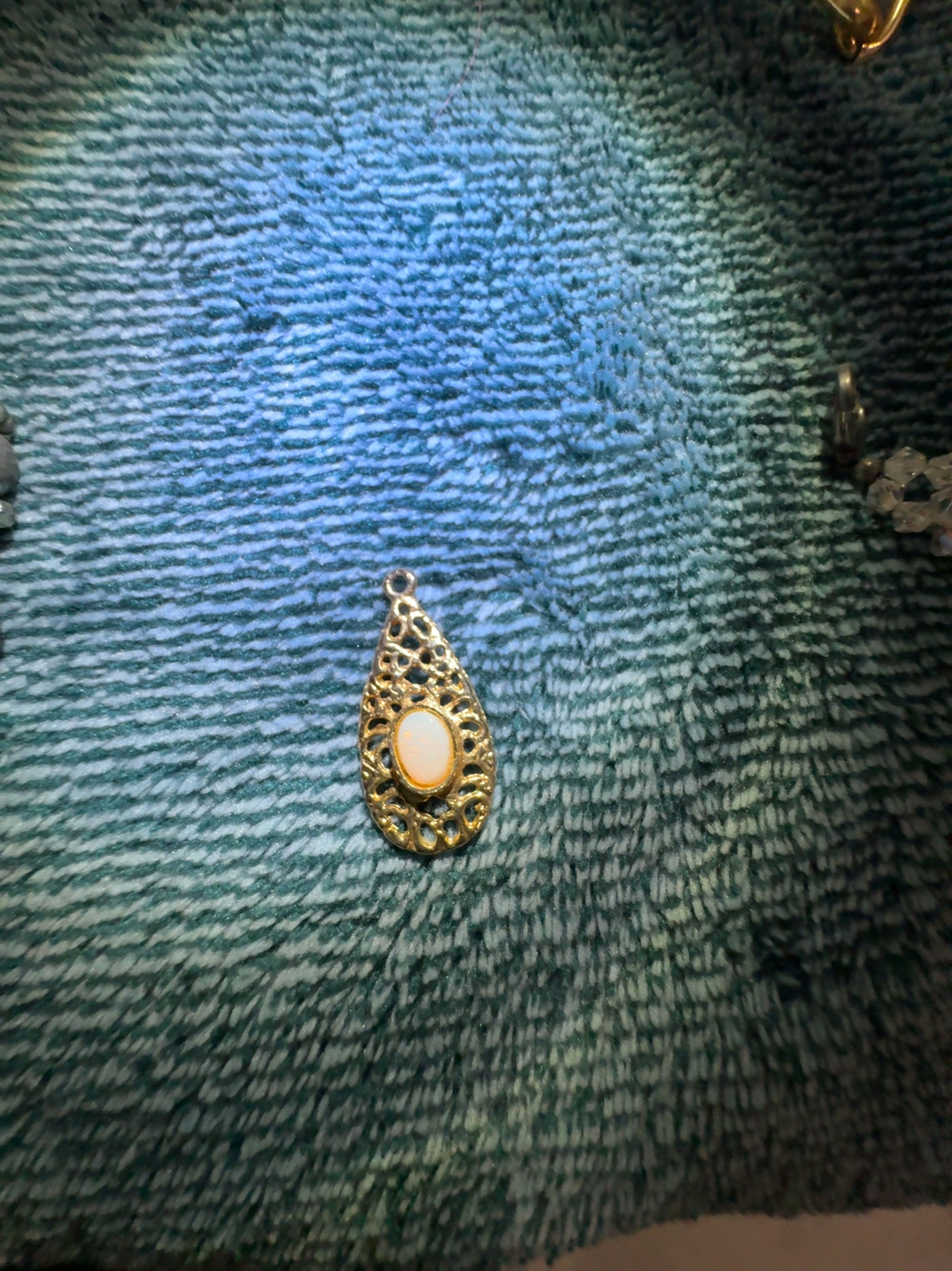 Elizabeth Farrell Gold-tone Opal Dangle Clip-On Earrings