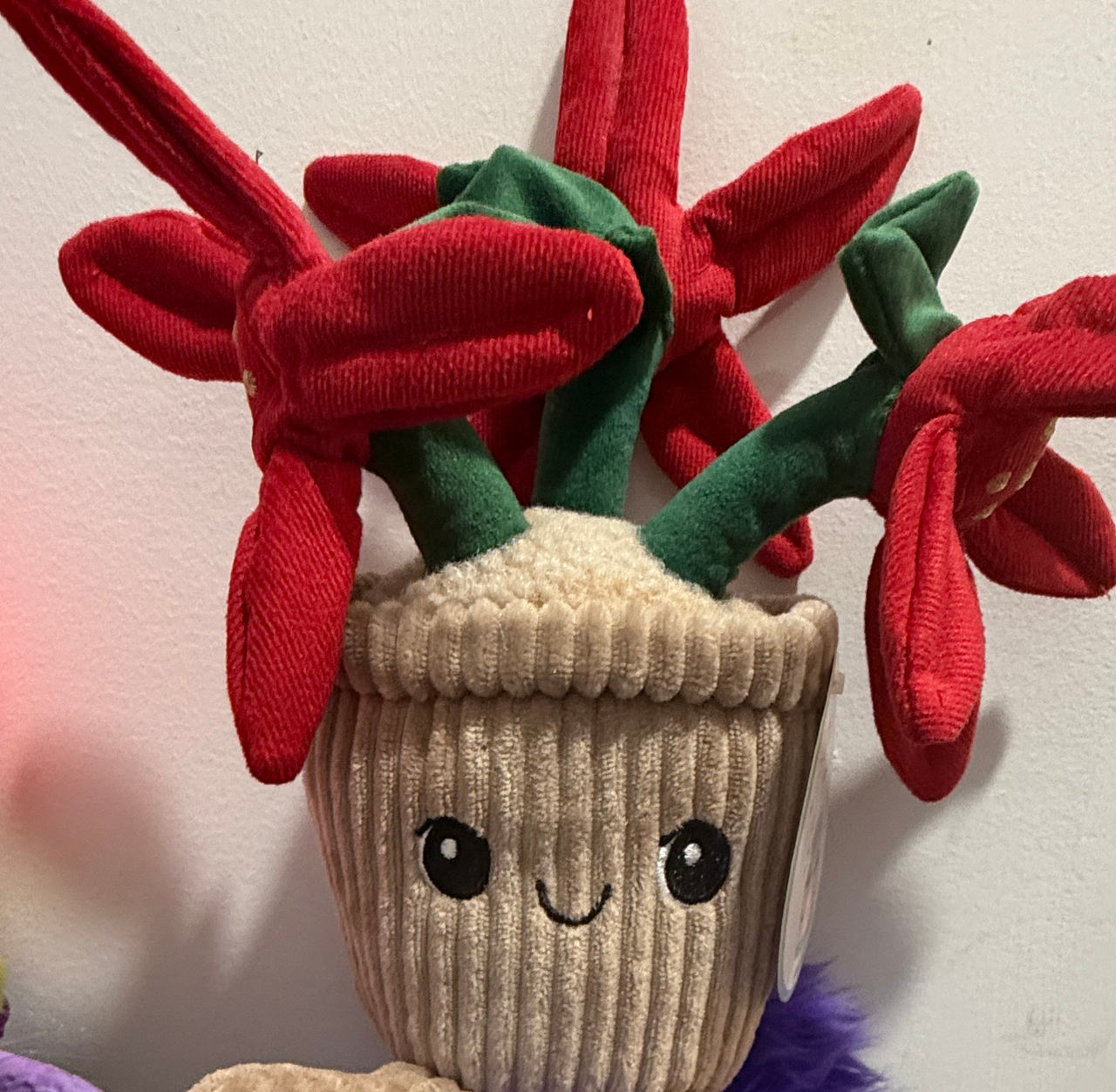 Plant pals buddies flower pot red pedals plant stuffed animal gift new
