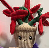 Plant pals buddies flower pot red pedals plant stuffed animal gift new - Image 1