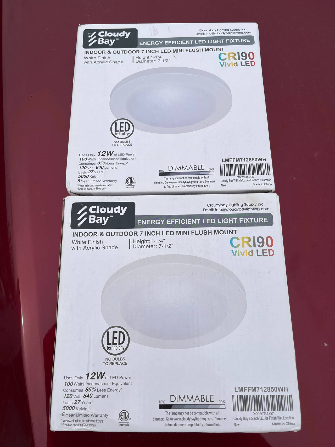 Cloudy Bay 7.5 Inch LED Mini Flush Mount Light Fixture