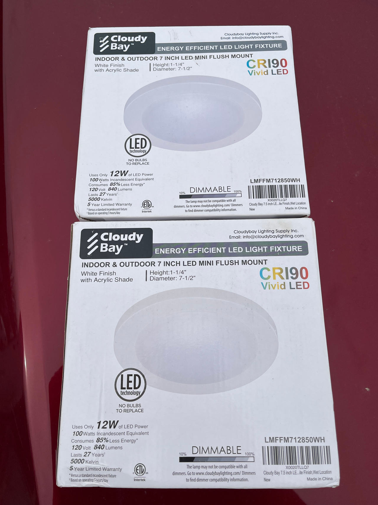 Cloudy Bay 7.5 Inch LED Mini Flush Mount Light Fixture