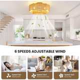 RUIYEY 20 inch Boho Ceiling Fan with Lights - Image 6