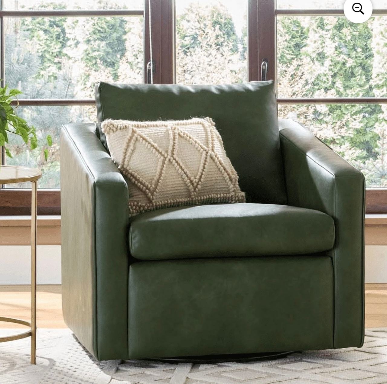 New Better Homes & Gardens Steele Swivel Accent Chair Olive Faux Leather