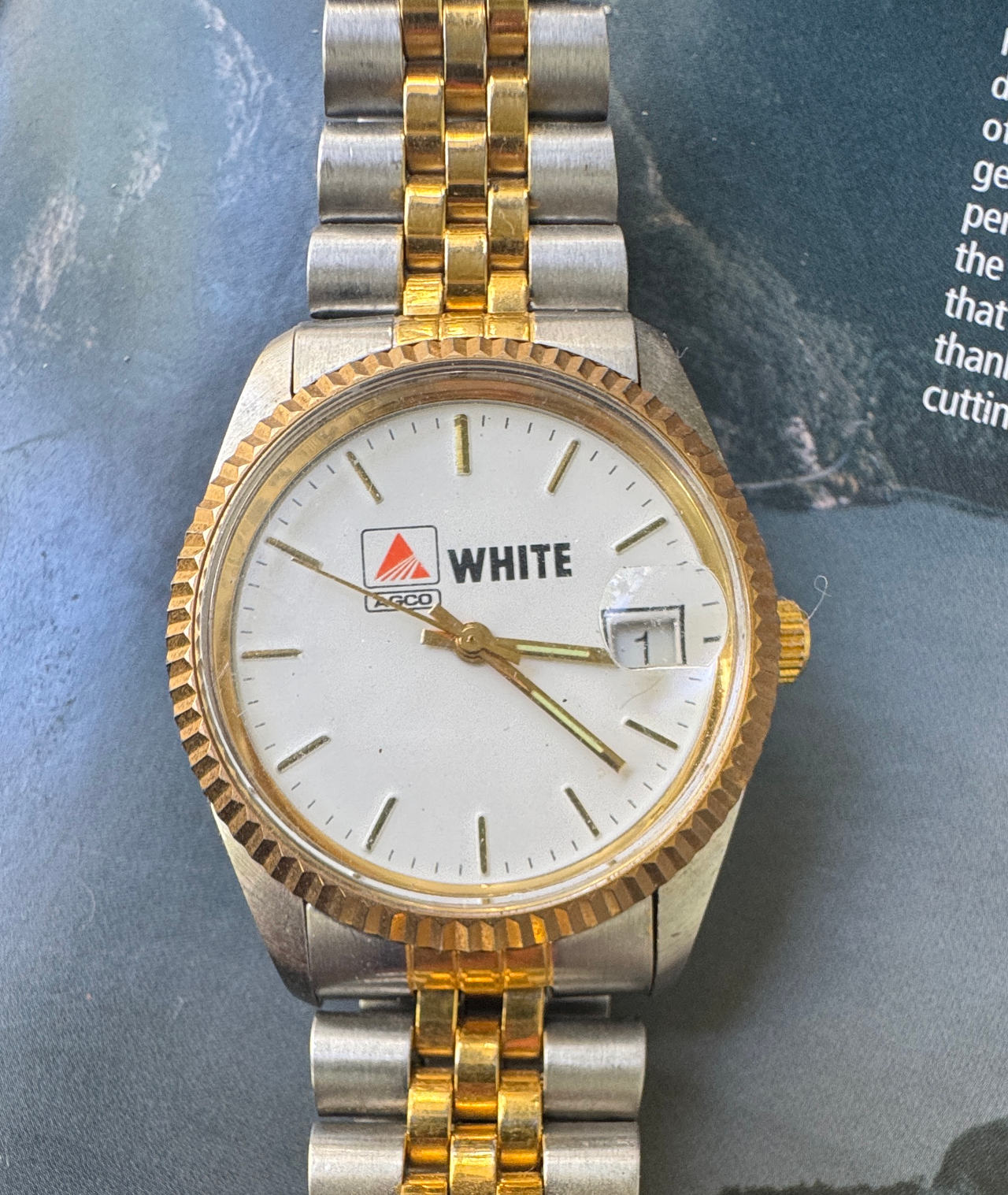AGCO White Two-Tone Promotional Watch