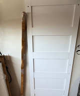 32" x 84" White 5-Panel Shaker Barn Door with Hardware - Image 1