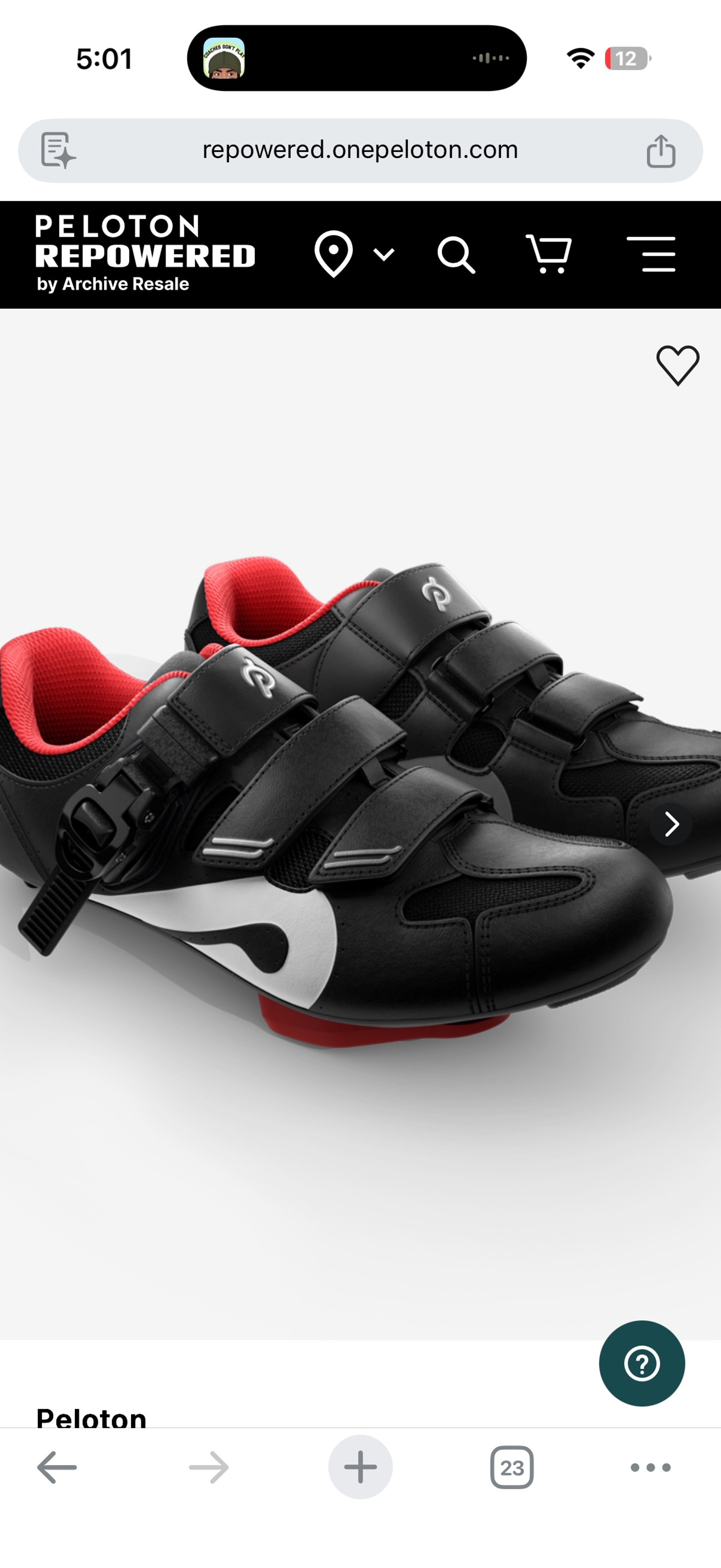 Peloton Cycling Shoes Black/Red - Image 2