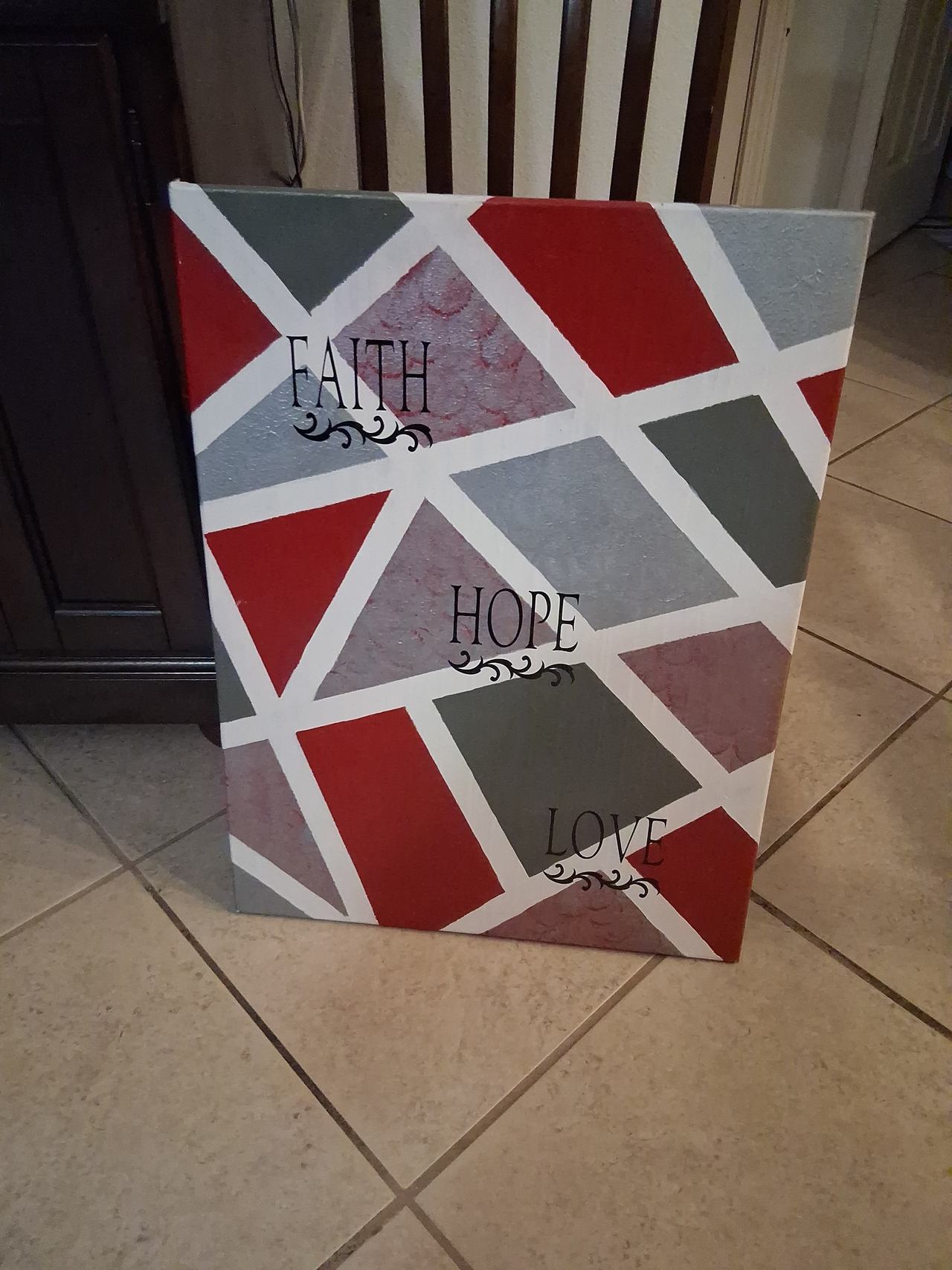 Faith Hope Love Geometric Canvas Art