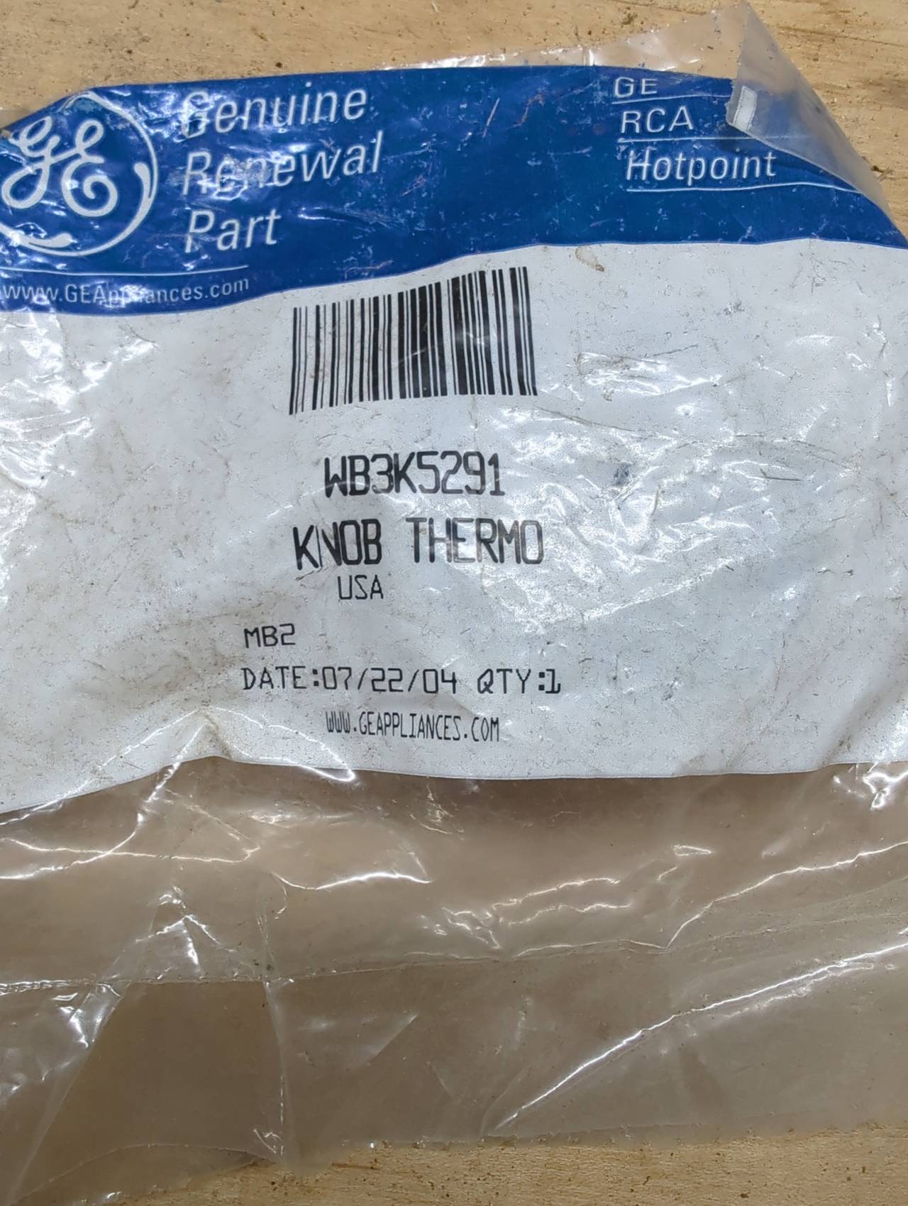GE WB3K5291 Thermostat Knob