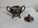 Vintage Silver Plated Footed Sugar Bowl with Lid - Image 4